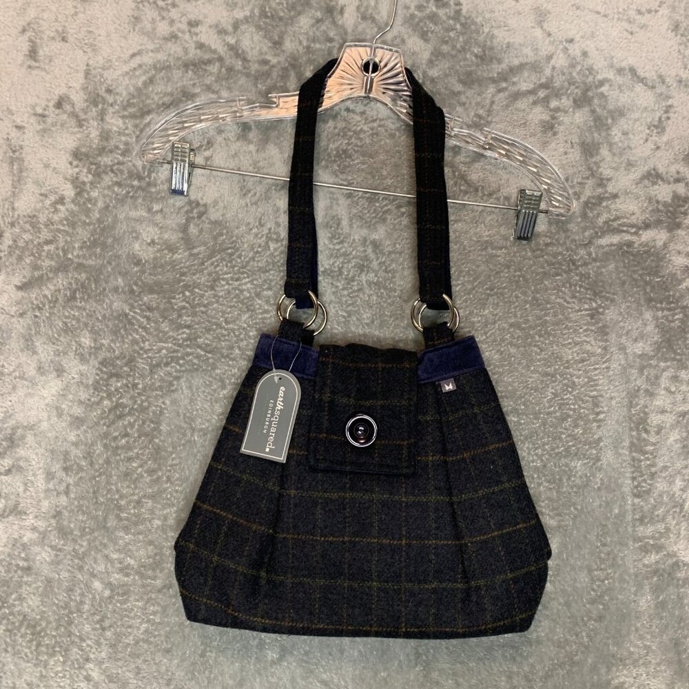 Earth Squared Women Plaid Wool Blend Ava Tweed Classic London Shoulder Bag Purse